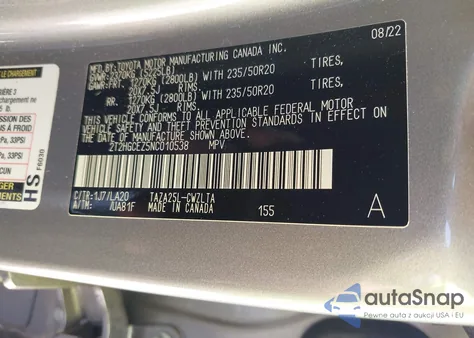 2022 Lexus Nx 350 Luxury из США, поврежденный, VIN 2T2HGCEZ5NC010538